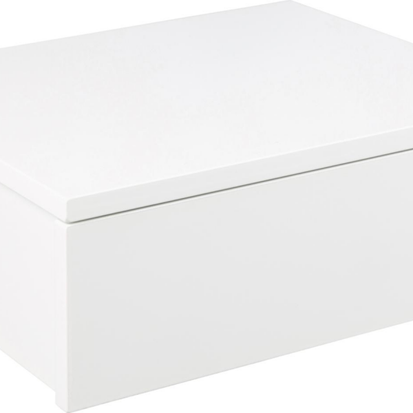 Natbord / Sengebord Signature Avira hvid vægmonteret MDF UV-malet skjult skuffe kompakt 37Ã32Ã13 cm
